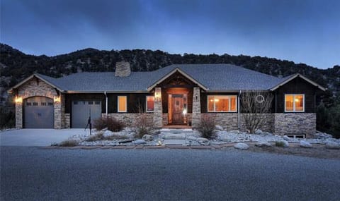 Exterior of the house from the front driveway.