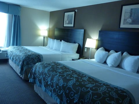 Hypo-allergenic bedding, desk, laptop workspace, iron/ironing board