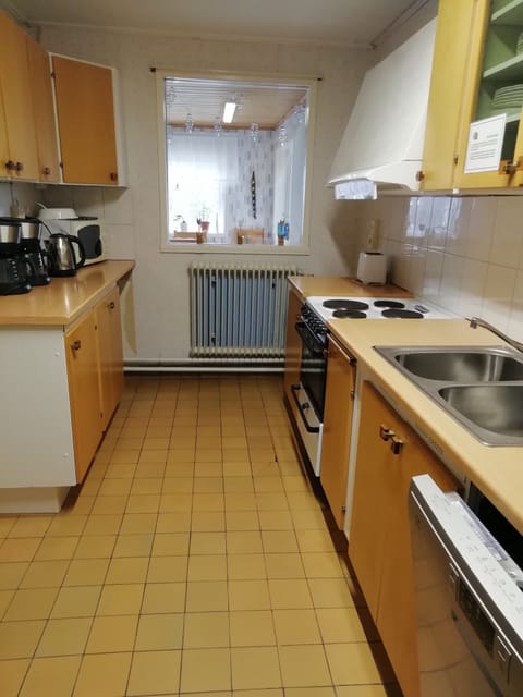 Shared fridge, microwave, stovetop, cookware/dishes/utensils