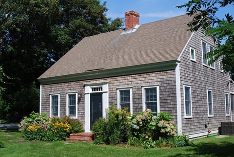 Front of house and gardens