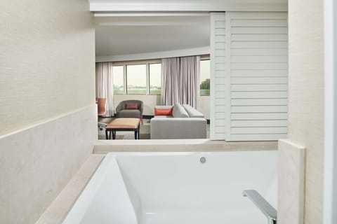 Suite, 1 Bedroom, Jetted Tub | In-room safe, desk, laptop workspace, blackout drapes