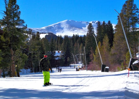 About 75 steps from the front door to the Four O'Clock ski run!