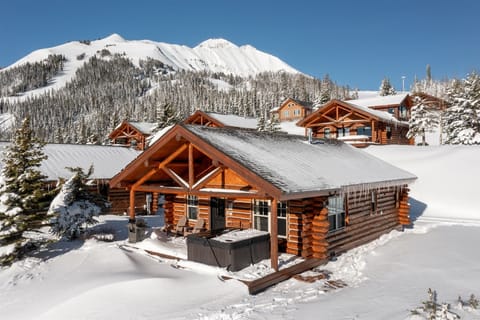 This cabin with private outdoor hot tub, privacy, views.