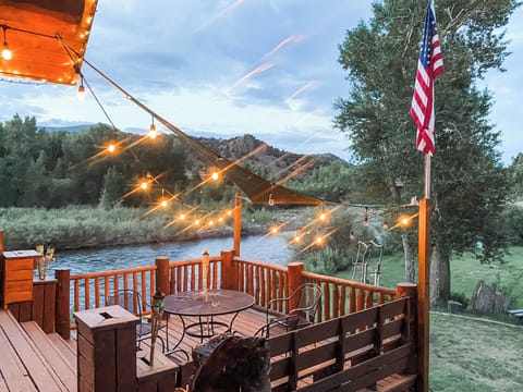 Your favorite place to have coffee or a nightly beverage will be on the large deck overlooking the river