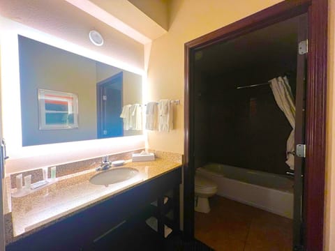 Studio Suite, 1 King Bed with Sofa bed, Non Smoking | Bathroom | Combined shower/tub, free toiletries, towels, soap