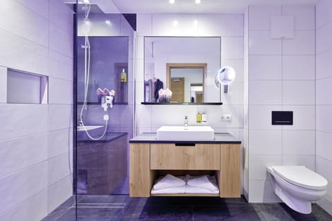 Premium Double Room | Bathroom | Shower, free toiletries, hair dryer, bathrobes