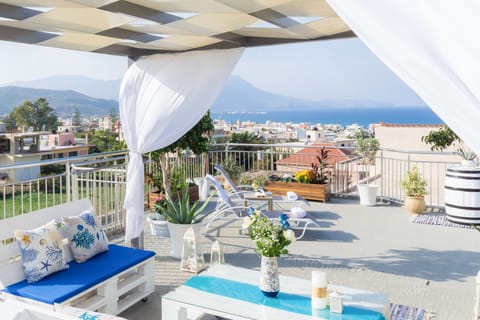 The rooftop terrace with panoramic sea view