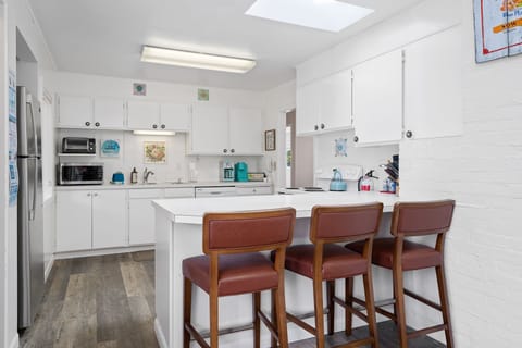Bar seating in the kitchen