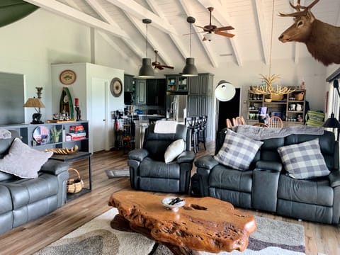 Lots of comfort in these leather couches