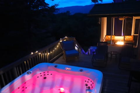 You can sit above the hot tub in the evenings and enjoy the quiet of the night