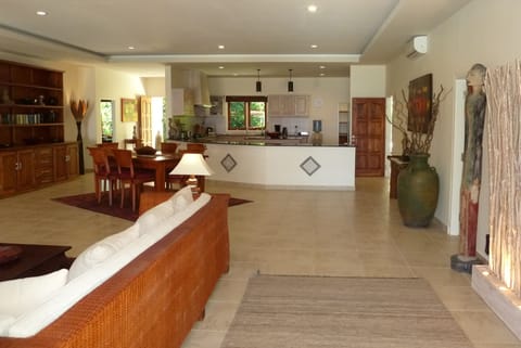 Deluxe Villa, 3 Bedrooms, Sea View, Beachside | Living area | 32-inch flat-screen TV with satellite channels, TV, DVD player