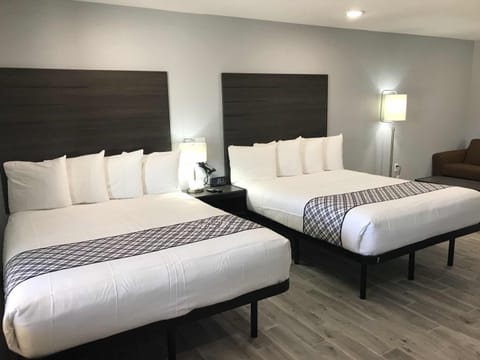 Standard Double Room, 2 Queen Beds with Sofa, Non Smoking | Egyptian cotton sheets, desk, blackout drapes, soundproofing