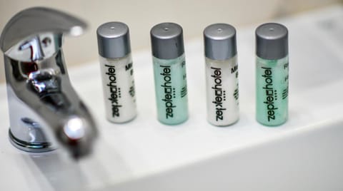 Shower, free toiletries, hair dryer, slippers