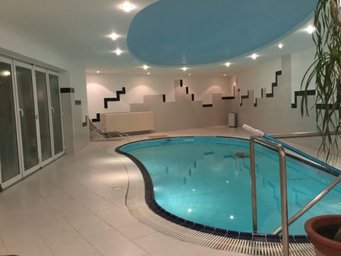 Indoor pool, outdoor pool, sun loungers