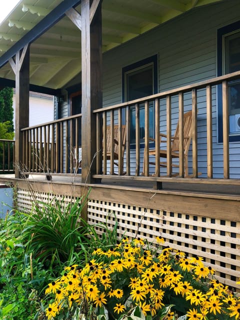 Inviting front porch with rockers