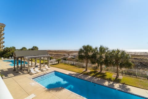 View of pools and beach