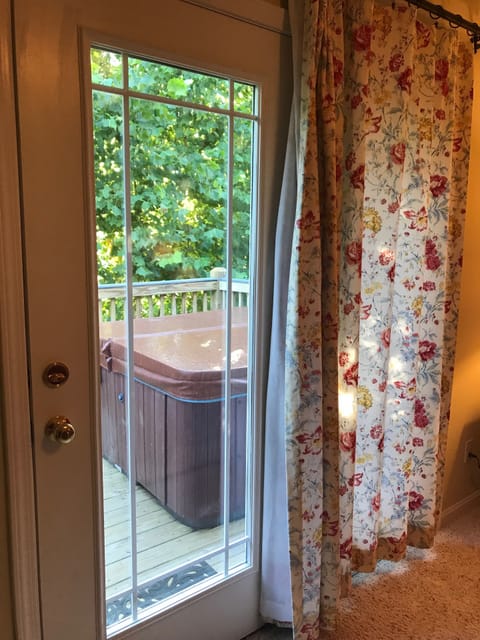 Whether its cold or hot out, you are always two steps from being in a hot tub. 