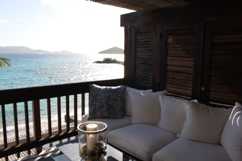 Main deck sitting area overlooking St. John.  Breathtaking!!!