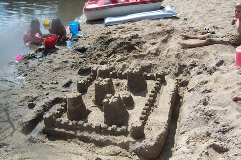 Sand Castle making on the beach