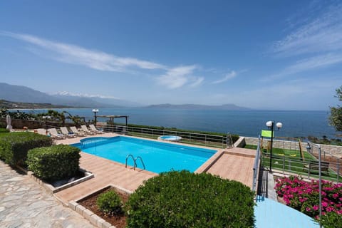 Enclosed gated pool, perfect for safe swimming for families with children.