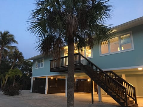 Front of the home lit up for the evening!