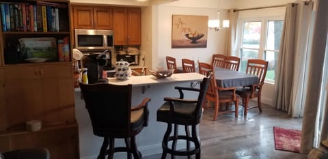 breakfast bar with pub chairs