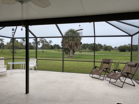 Back Screen Patio overlooking Golf Course 
