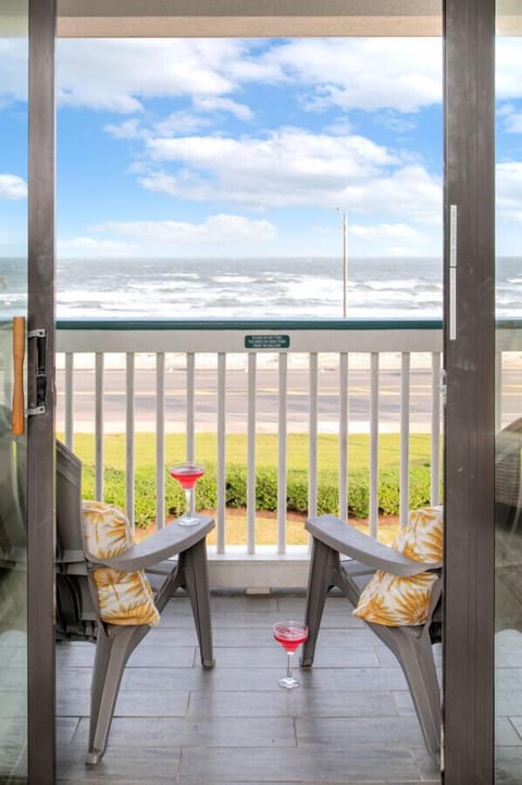 Sunrise coffee on your private Gulf-view balcony in Galveston