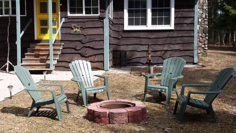 Enjoy your summer nights at our campfire. We have adirondack chairs for your use