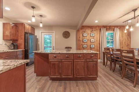 Kitchen and dining area with plenty of seating