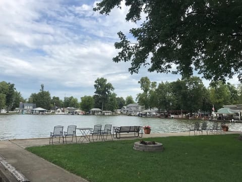 fishing,  relaxing lakeside in the back yard