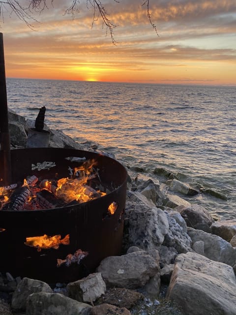 Fire pit at shoreline.  Beautiful sunsets!!