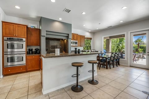 Great Room: Gourmet Kitchen with stainless steel alliances.