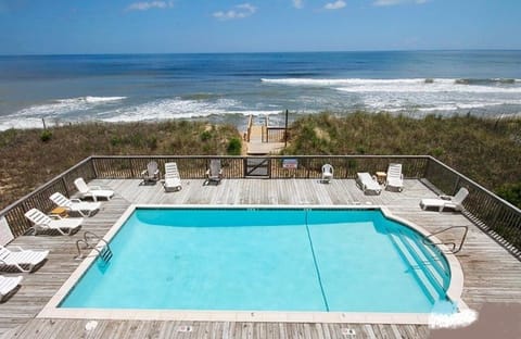 View of pool and our direct access to the ocean