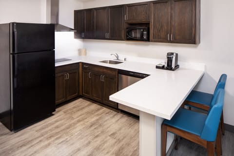 Mini-fridge, microwave, coffee/tea maker