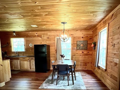 Dining area looking out to the Manistee National Forest. 