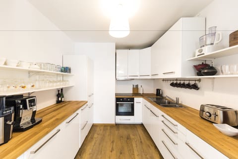 Shared fridge, microwave, coffee/tea maker