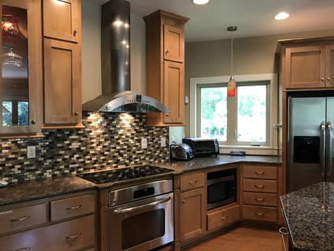 Kitchen is fully stocked to easily cook for & feed a large group 