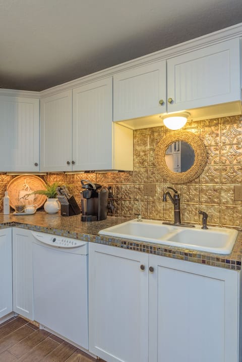 Kitchen sink equipped with filtered water.