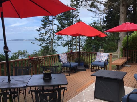 Back deck with propane firepit