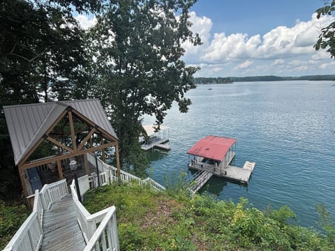 Gazebo and private dock for boating, swimming, and fishing.