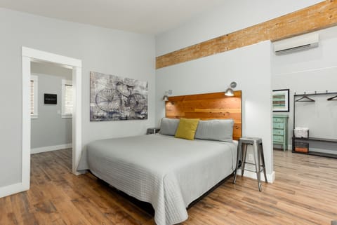 The Nest, loft-style layout with vaulted ceilings