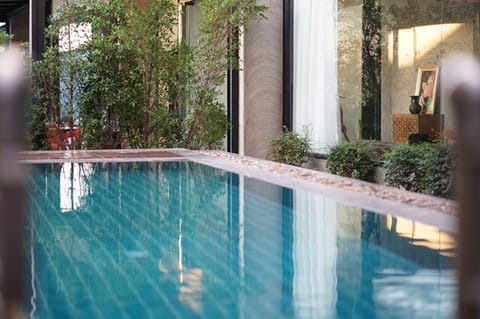 Outdoor pool, sun loungers