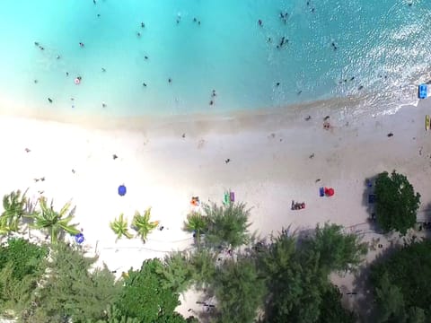 Private beach nearby, white sand