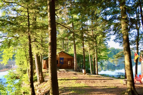 Cabin Entrance Positioned On Peninsula.  Lake 15' on Both Sides. Gorgeous Views.