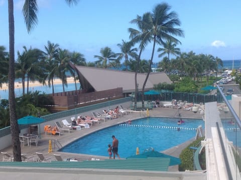 Beach side swimming pool.  Another  wadding pool for suntanning on 2nd floor.