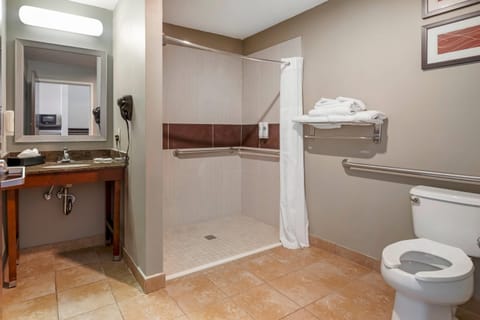 Suite, 1 King Bed, Accessible, Non Smoking (Roll-In Shower) | Desk, iron/ironing board, cribs/infant beds, rollaway beds