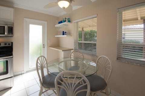 Eating nook &  beverage bar | Backdoor to sidewalk to parking space