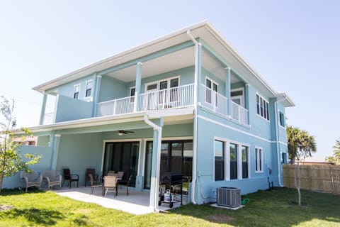 Rear patios with gas grill