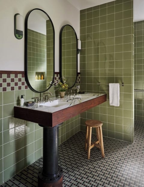 Spark | Bathroom | Shower, rainfall showerhead, designer toiletries, hair dryer